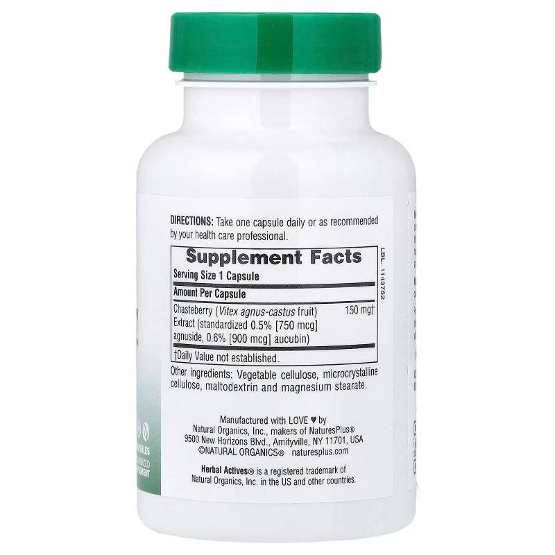 Valeurs nutritionnelles Gattilier de Nature's Plus