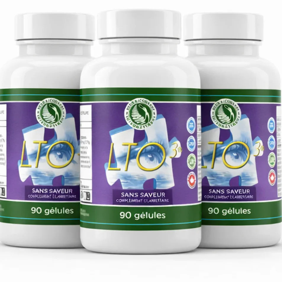 Pack de 3 flacons LTO3 sans saveur, 90 gélules, complément alimentaire naturel Alazina