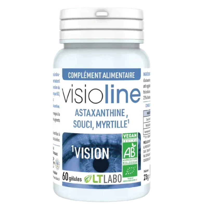 Bouteille de complément alimentaire Visioline LT Labo vision, 60 gélules, Alazina
