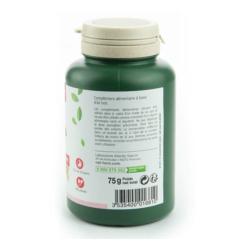 Nat & Form Ail Noir Fermenté 200 gélules - ALAZINA