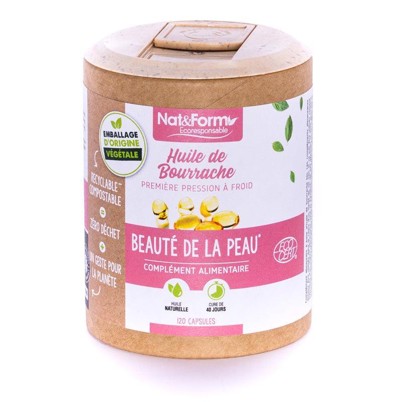 Nat & Form Huile de bourrache écoresponsable 120 capsules - ALAZINA