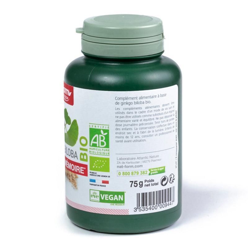 Nat & Form Ginkgo Biloba 200 gélules-Mémoire - ALAZINA