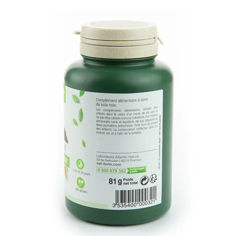 Nat & Form Kola noix 200 gélules-Brûle-graisse - ALAZINA