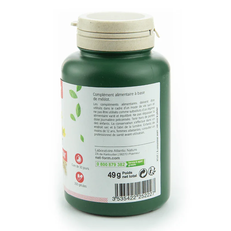 Nat & Form Melilot 200 gélules. Circulation - ALAZINA