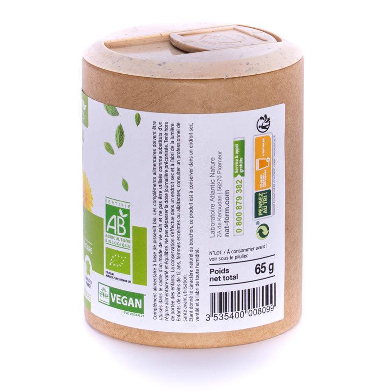 Nat & Form Pissenlit Bio et Vegan 200 gélules - ALAZINA