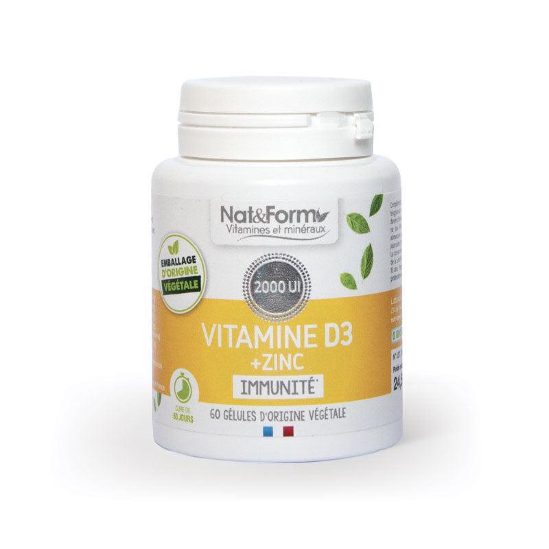 Nat & Form vitamine D3 +Zinc 60 gélules - ALAZINA