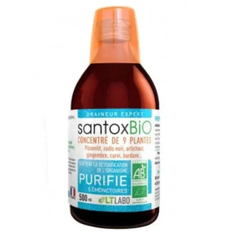 SantoxBio LT Labo 500 ml concentré bio aux 9 plantes, complément alimentaire naturel, Alazina