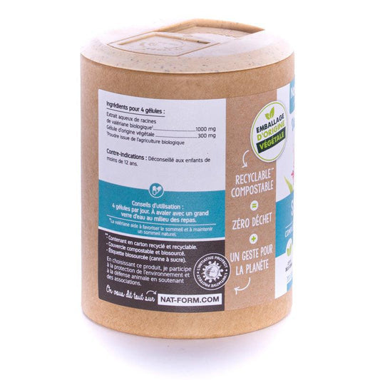 Nat & Form valeriane Bio écoresponsable 200 gélules sommeil - ALAZINA