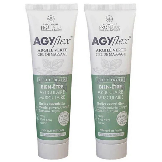 Lot de 2 tubes Argile verte Agyflex Pronatur 100 ml-Confort articulaire-Massage Musculaire