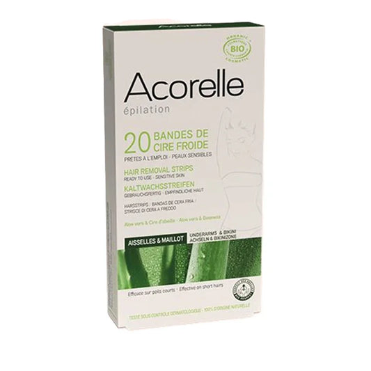 Acorelle Bandes Dépilatoires Cire froide Aisselles Maillot X20 - ALAZINA