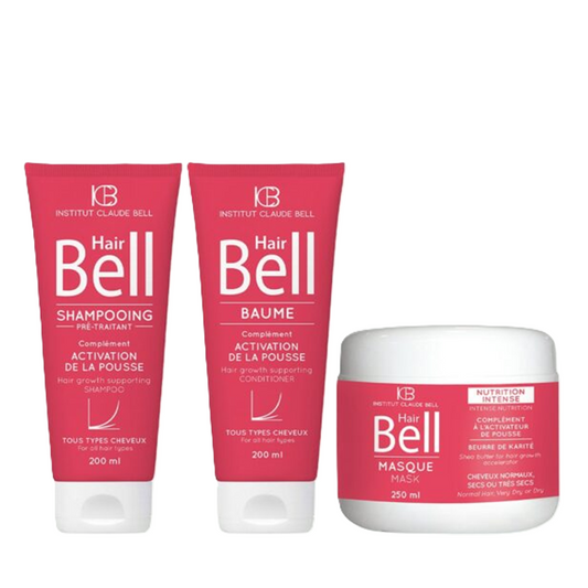 Achetez ce soin complet Hairbell : Shampoing, baume et  masque capillaire  !