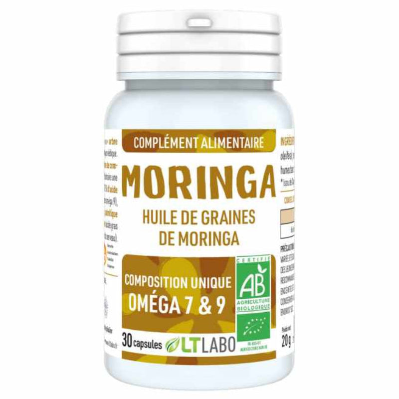 AchetezT Labo  Graines Huile de Moringa riche en Oméga : 30 capsules