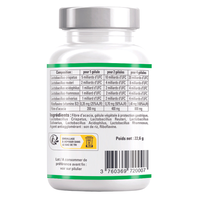 Ingrédients et composition Flore Vaginale Optimisée du Laboratoire Bermond