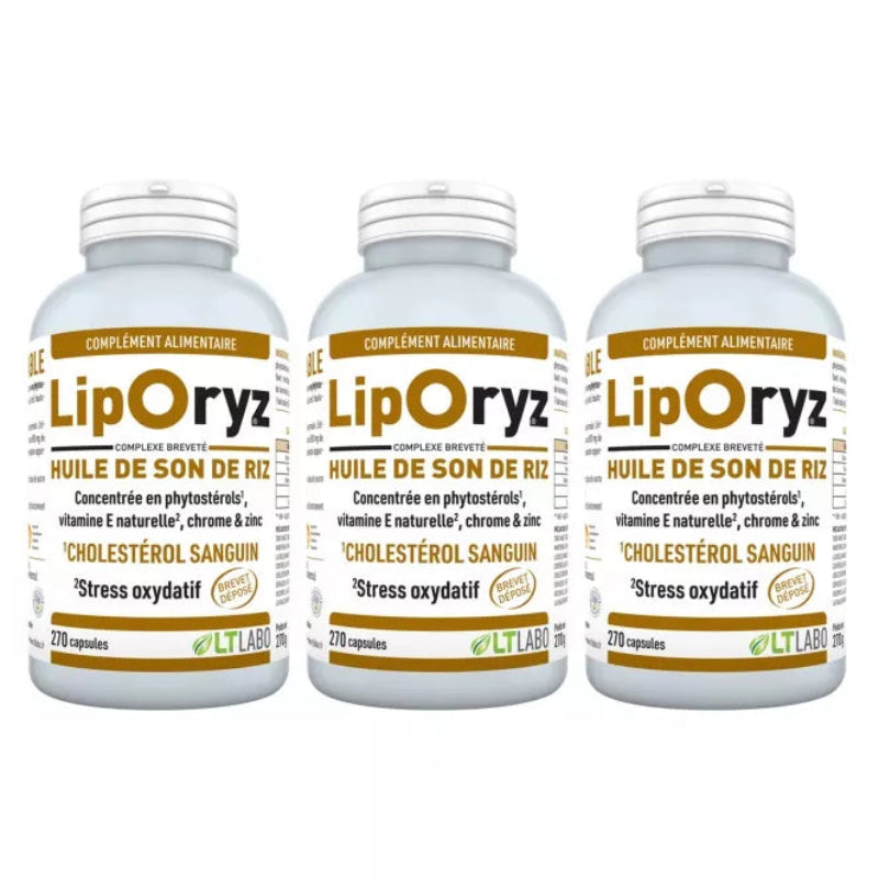 Liporyz LT Labo , cure de NEUF mos de complément régulation du cholesterol à base d'huile de son de riz