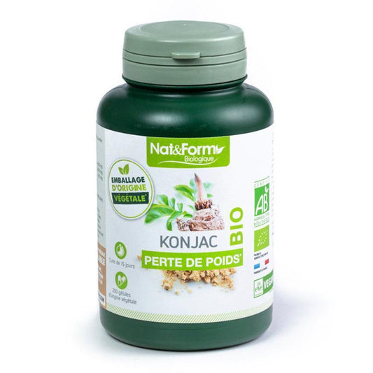 Nat & Form Konjac Bio et Vegan 200 gélules perte de poids - ALAZINA