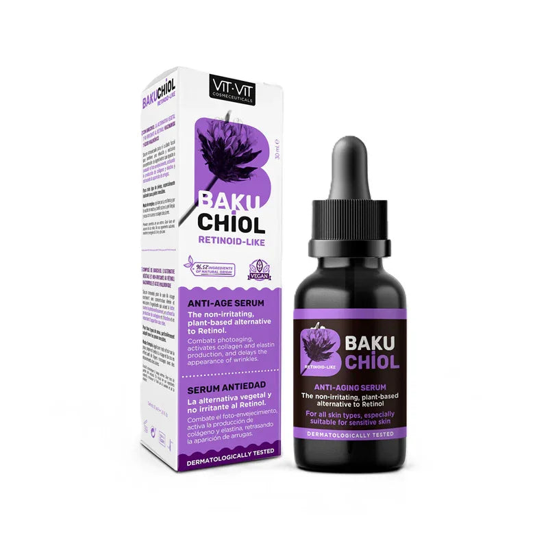 Achetez le serum anti-âge de vit-vit cosmetiques à base de bakuchiol, acide hyaluroniqu et niacinamide