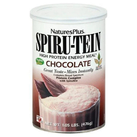 Natures Plus- Spiru-Tein Chocolat- Susbstituts de repas Vegan Proteines 476g - ALAZINA