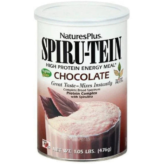 Natures Plus- Spiru-Tein Chocolat- Susbstituts de repas Vegan Proteines 476g - ALAZINA