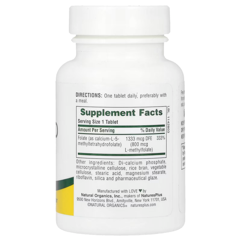 Valeurs nutritionnellesAcide Folique Natures plus