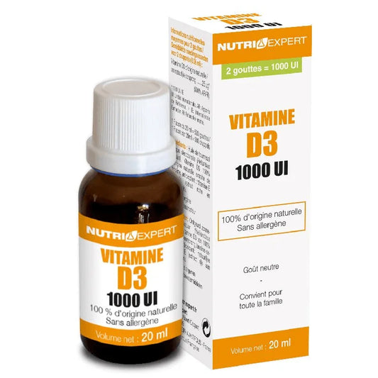 Nutriexpert Vitamine D3 1000UI 20ml-Immunité-Capital Osseux - ALAZINA