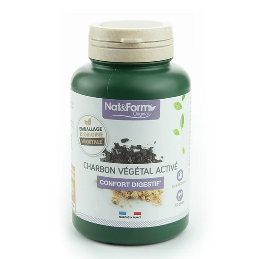 Nat & Form charbon végétal 200 gélules-Digestion - ALAZINA