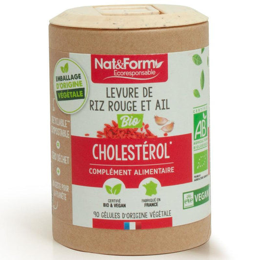Levure de Riz Rouge et Ail Nat & Form Emballage Ecoresponsable 200 Gélules - ALAZINA