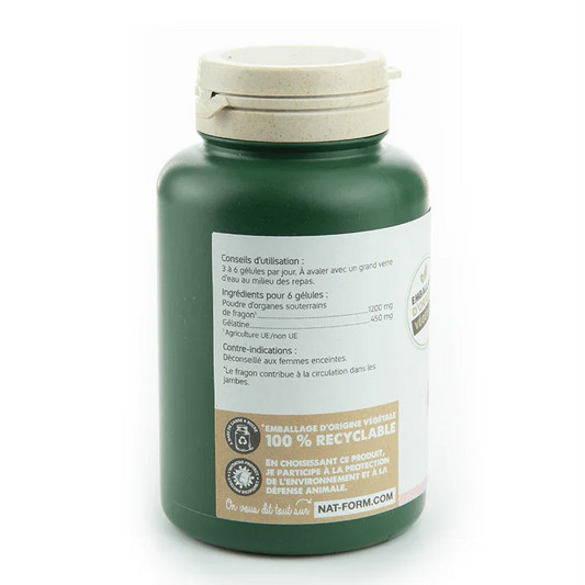 Nat & Form Fragon 200 gélules-Jambes lourdes-Circulation - ALAZINA