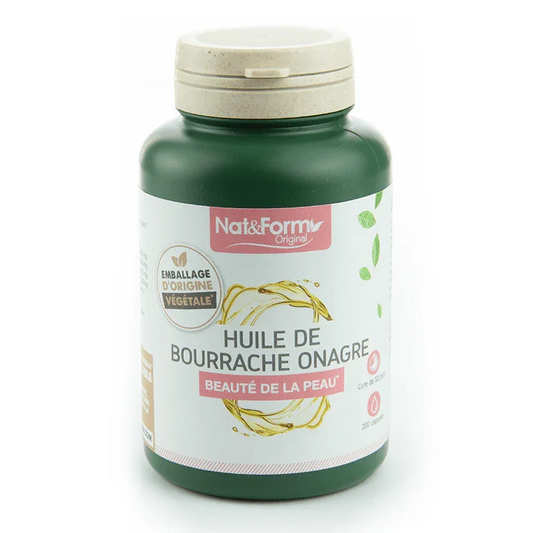 Nat & Form Duo huile Onagre Bourrache 200 capsules Beauté de la Peau - ALAZINA