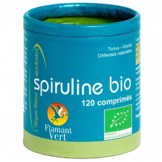 Flamant Vert Spiruline Bio 120 comprimes 60g - ALAZINA